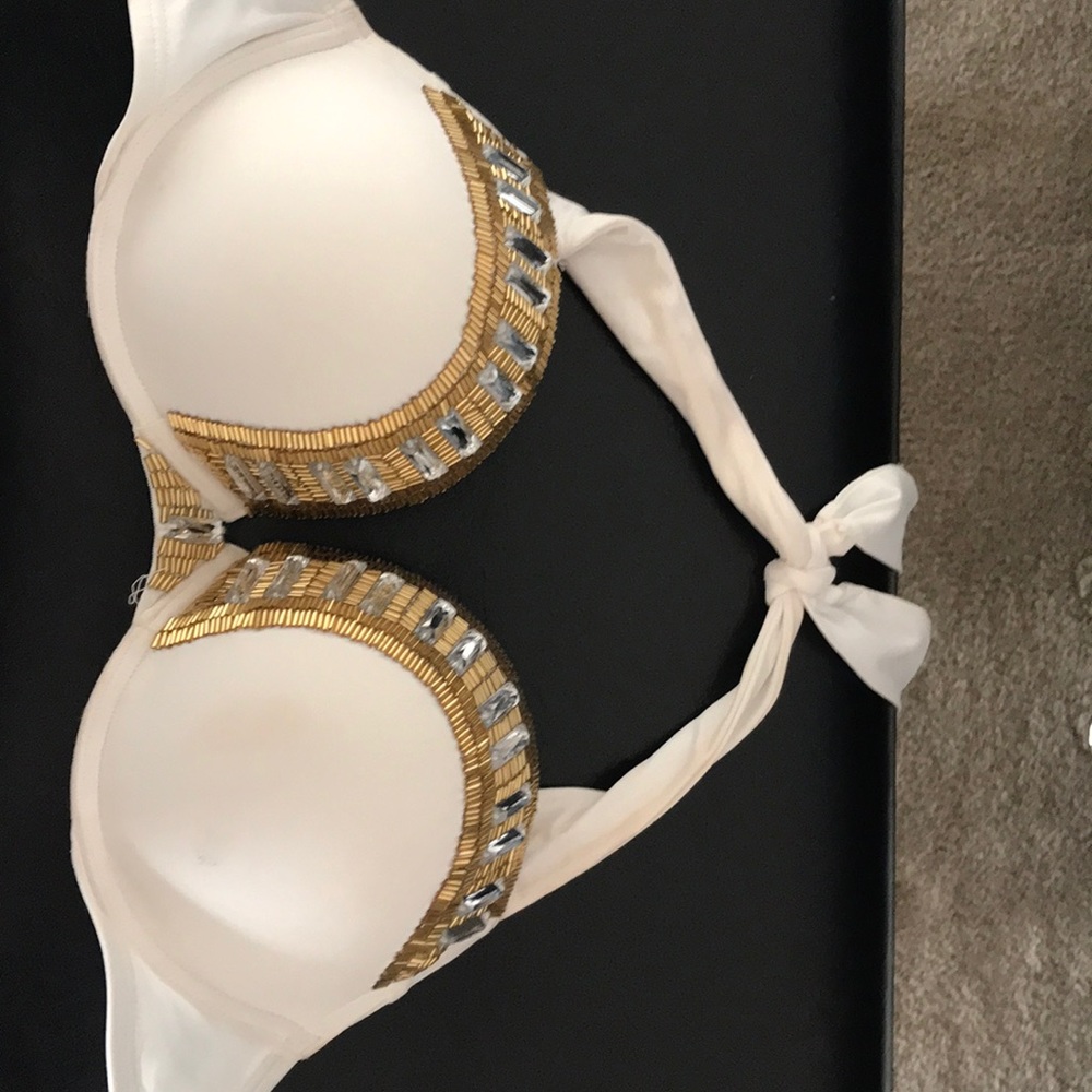 Victoria’s Secret white and gold BOMBSHELL bikini
